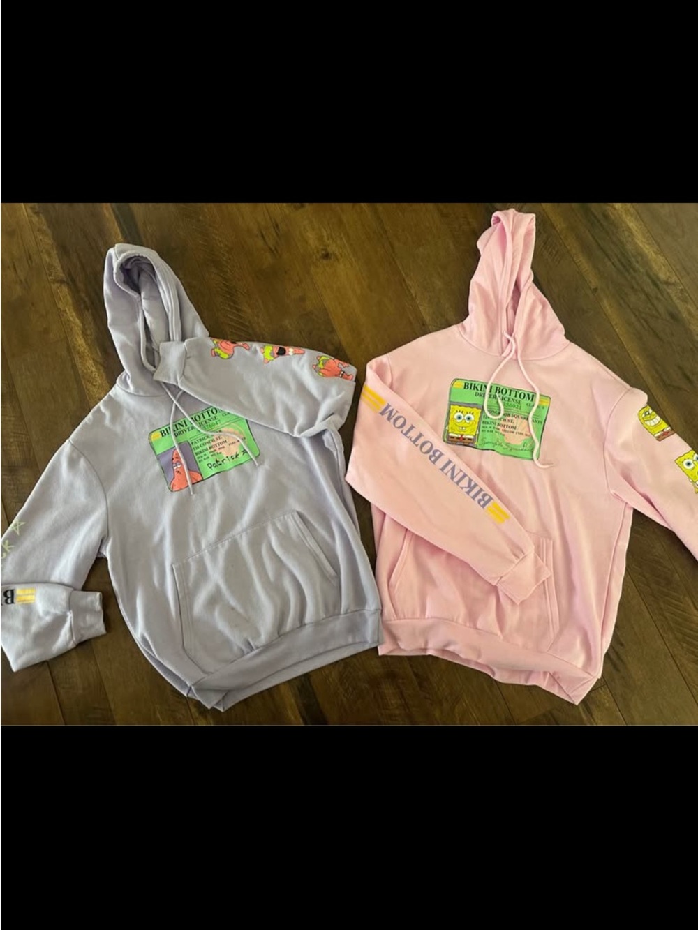 Adult Bikini Bottom Graphic Hoodie - Pink & Light Purple